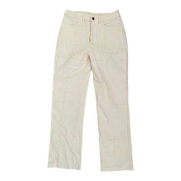 Cider Cotton Off White Cream Blocked Denim Jeans Size Small - Picture 1 of 4